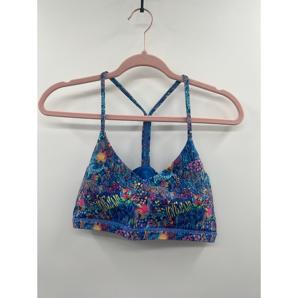 NWOT CVG Animal Kingdom Move Free Bikini Sports Bra Women's XL Blue Back Y-Strap